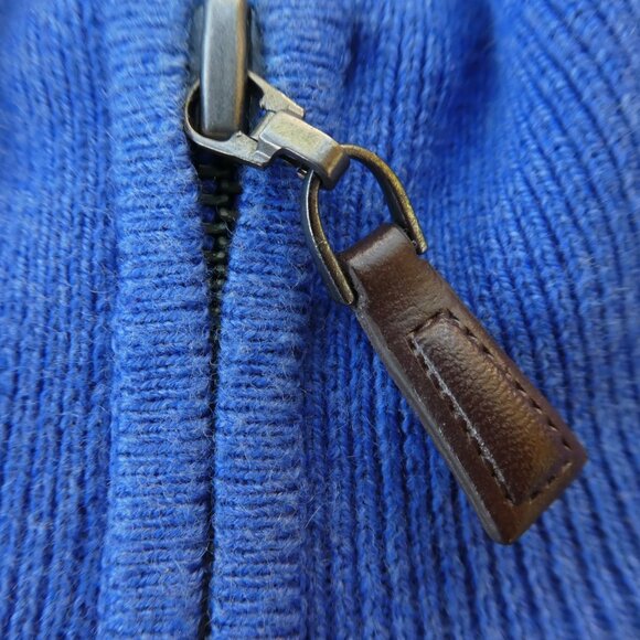Peter Millar Blue Quarter Zip Sweater Pullover Cotton Cashmere Mock Neck Knit XL - Picture 2 of 7